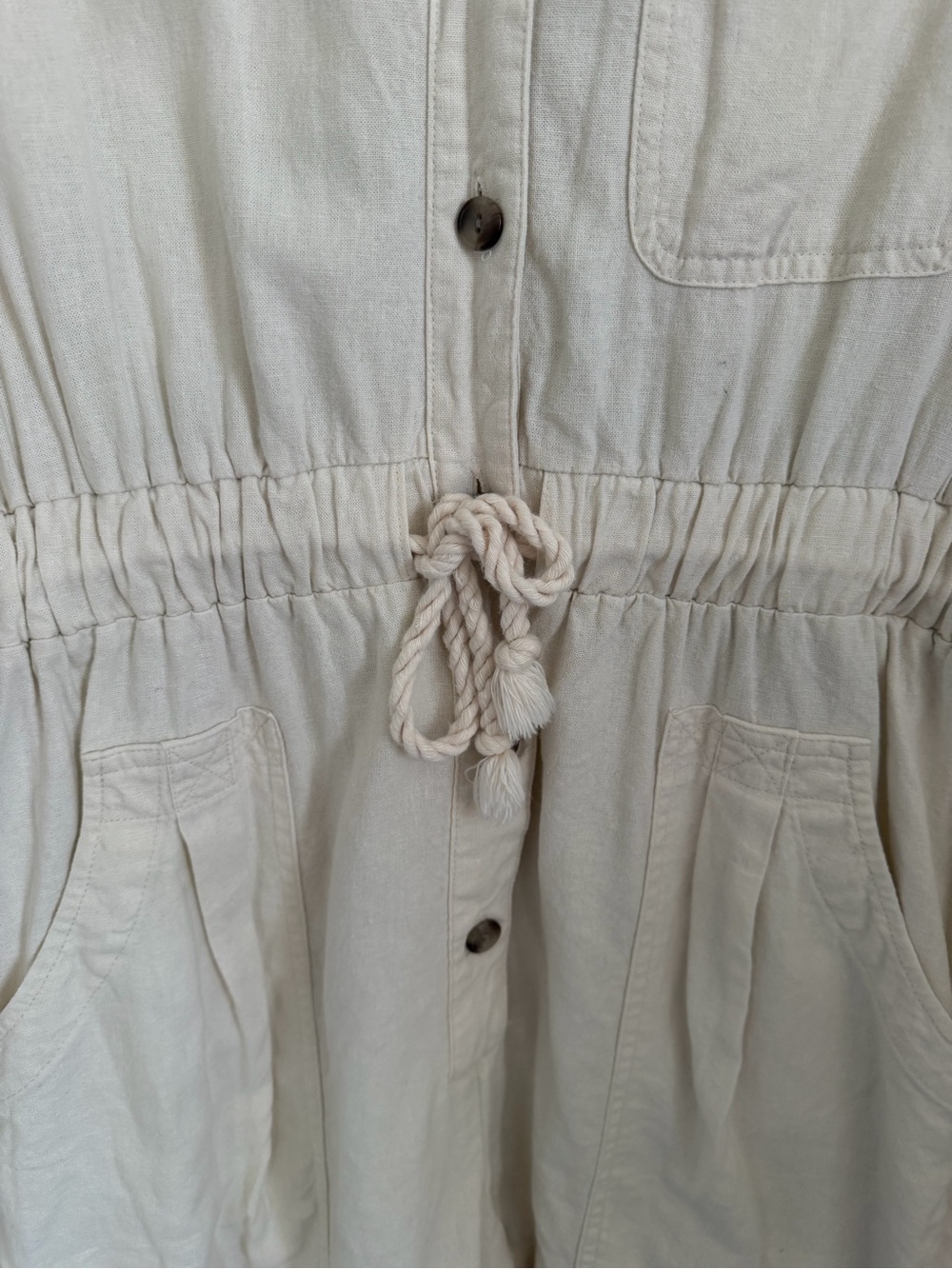 Universal Thread Cream Button-Up Collared Top - Picture 6 of 8